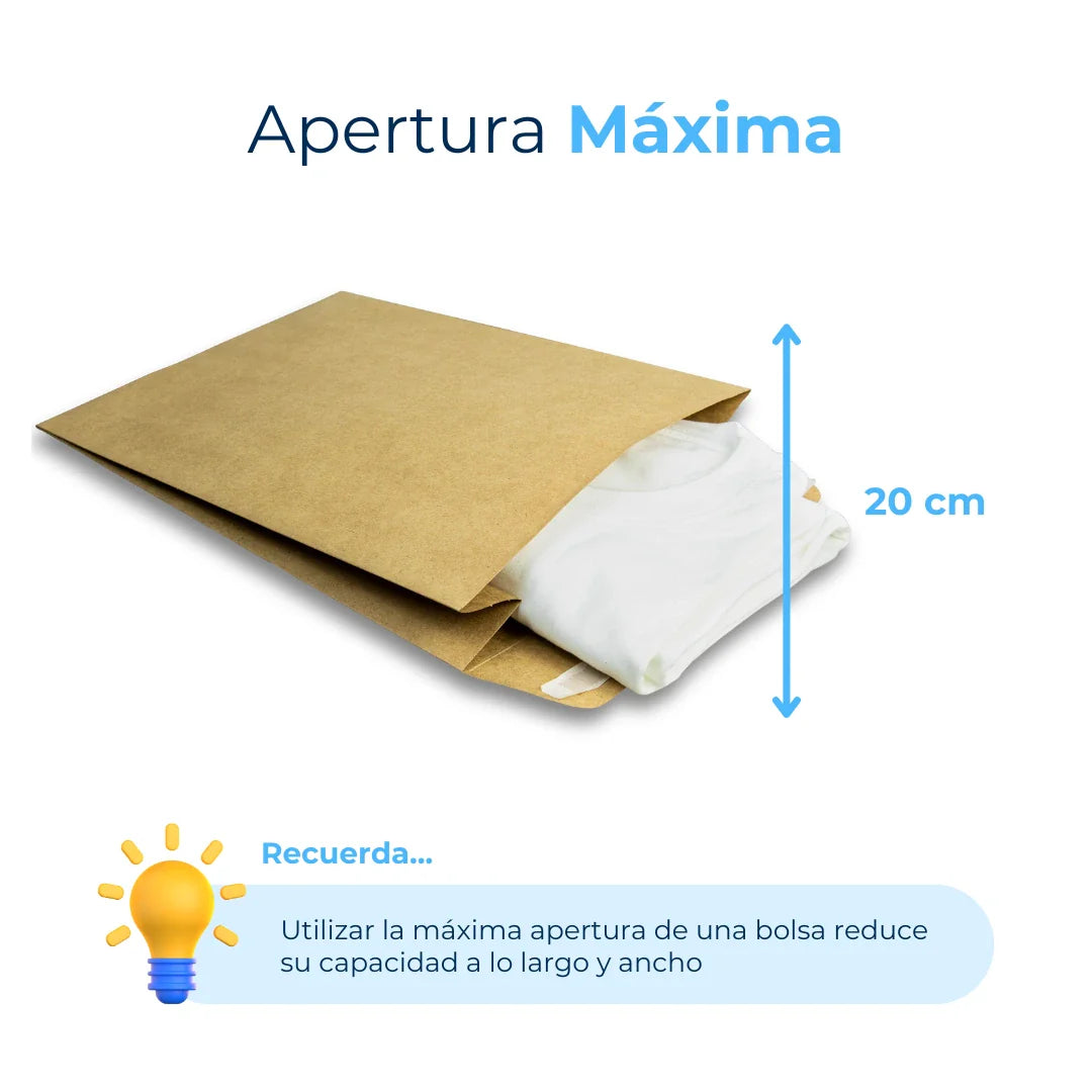 Bolsas de envío de papel con fuelle n.° 3 de 23 x 30 cm y soporte guía