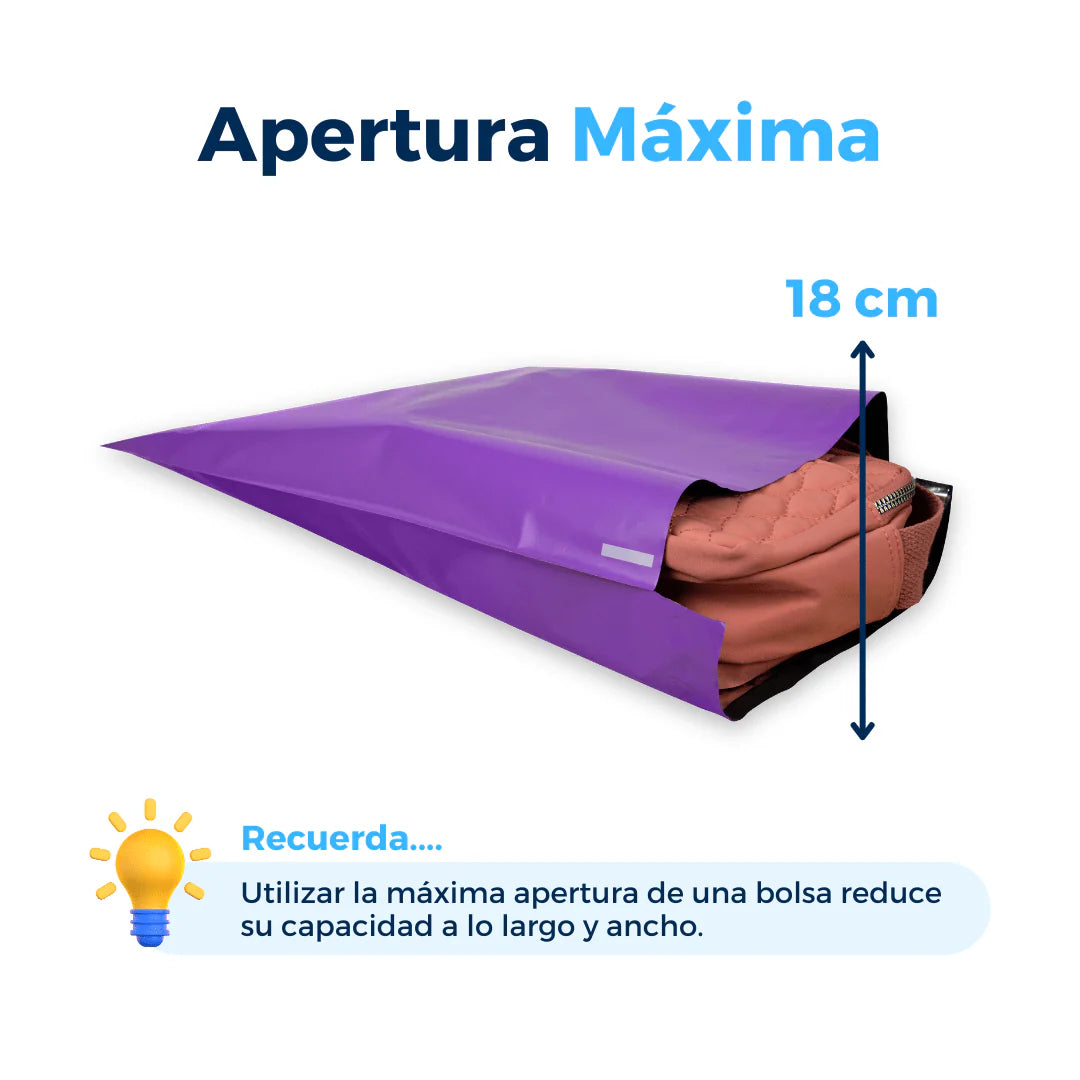 Bolsas de envío moradas con soporte para guía, 25 x 33 cm