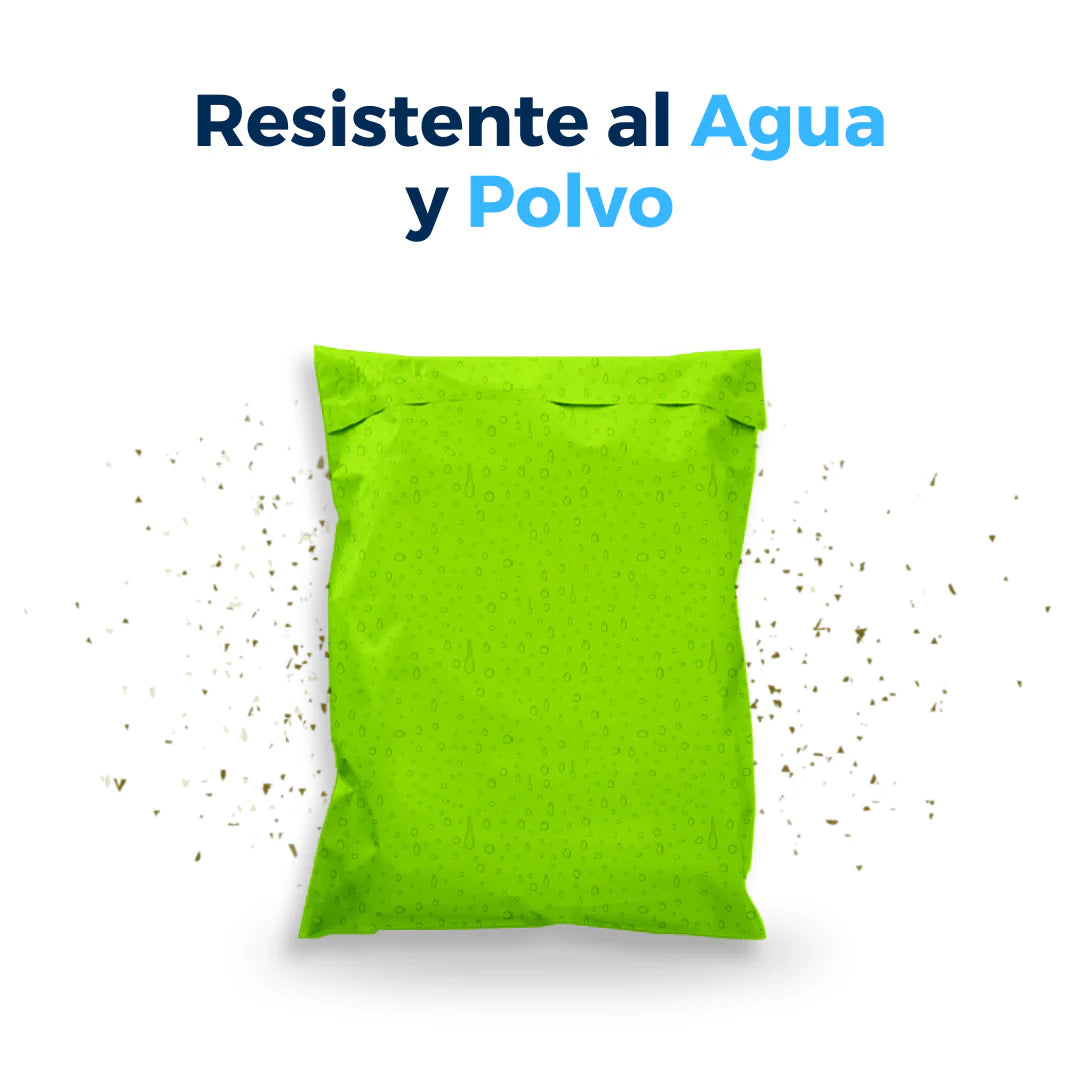 Bolsas de envío verdes con soporte para guía, 25 x 33 cm