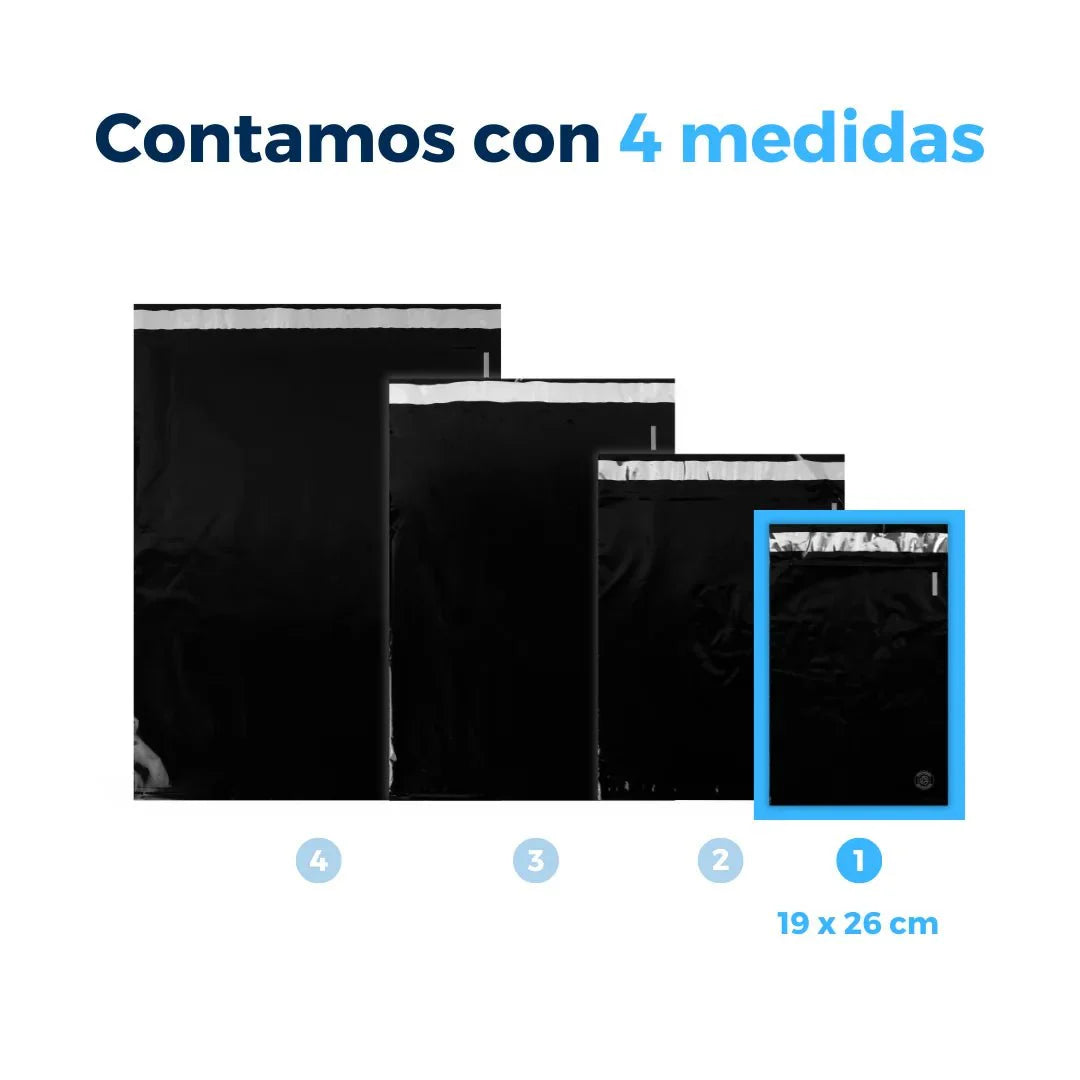 Bolsas de envío negras de 19 x 26 cm