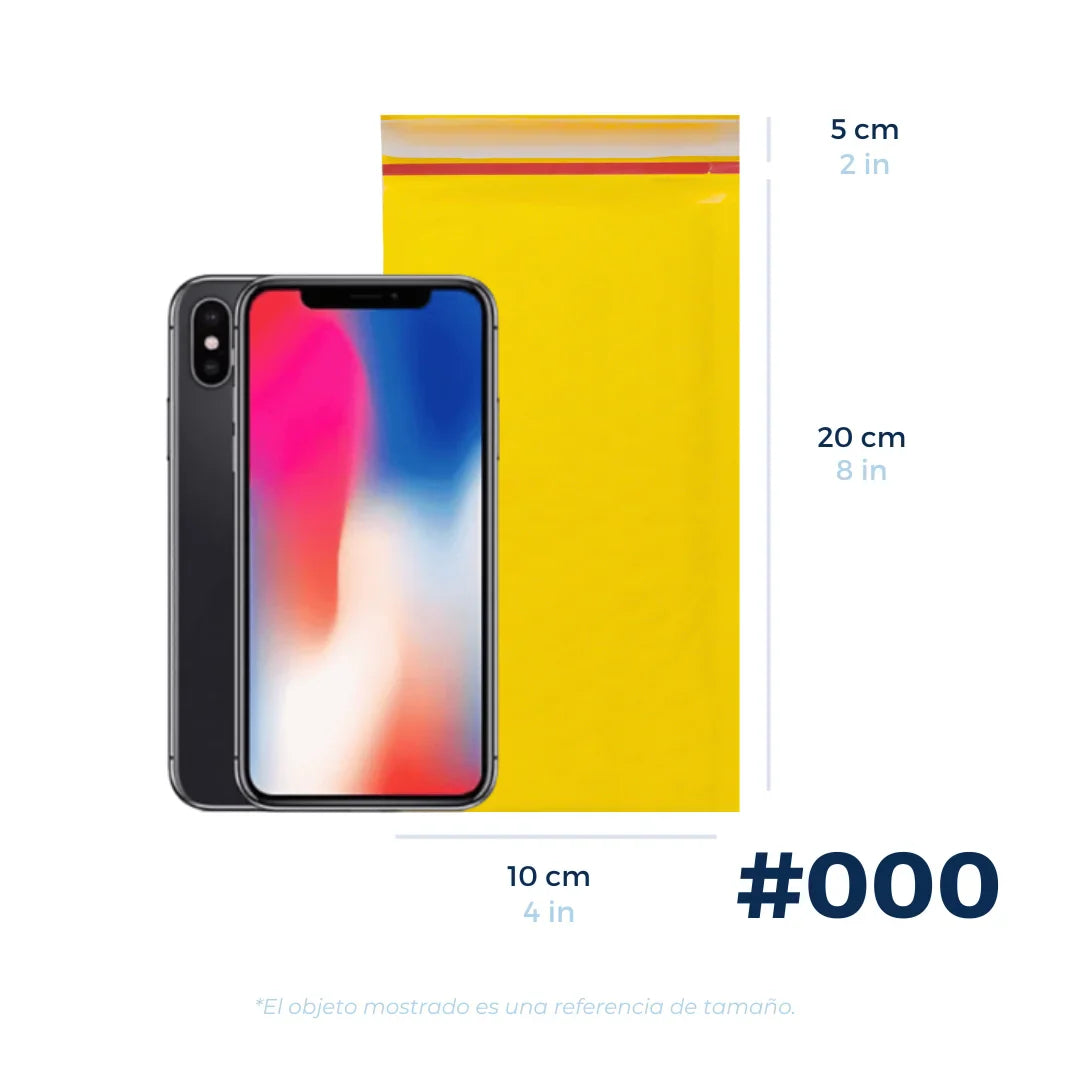 10 x 20 cm - #000 Sobres de burbujas amarillos