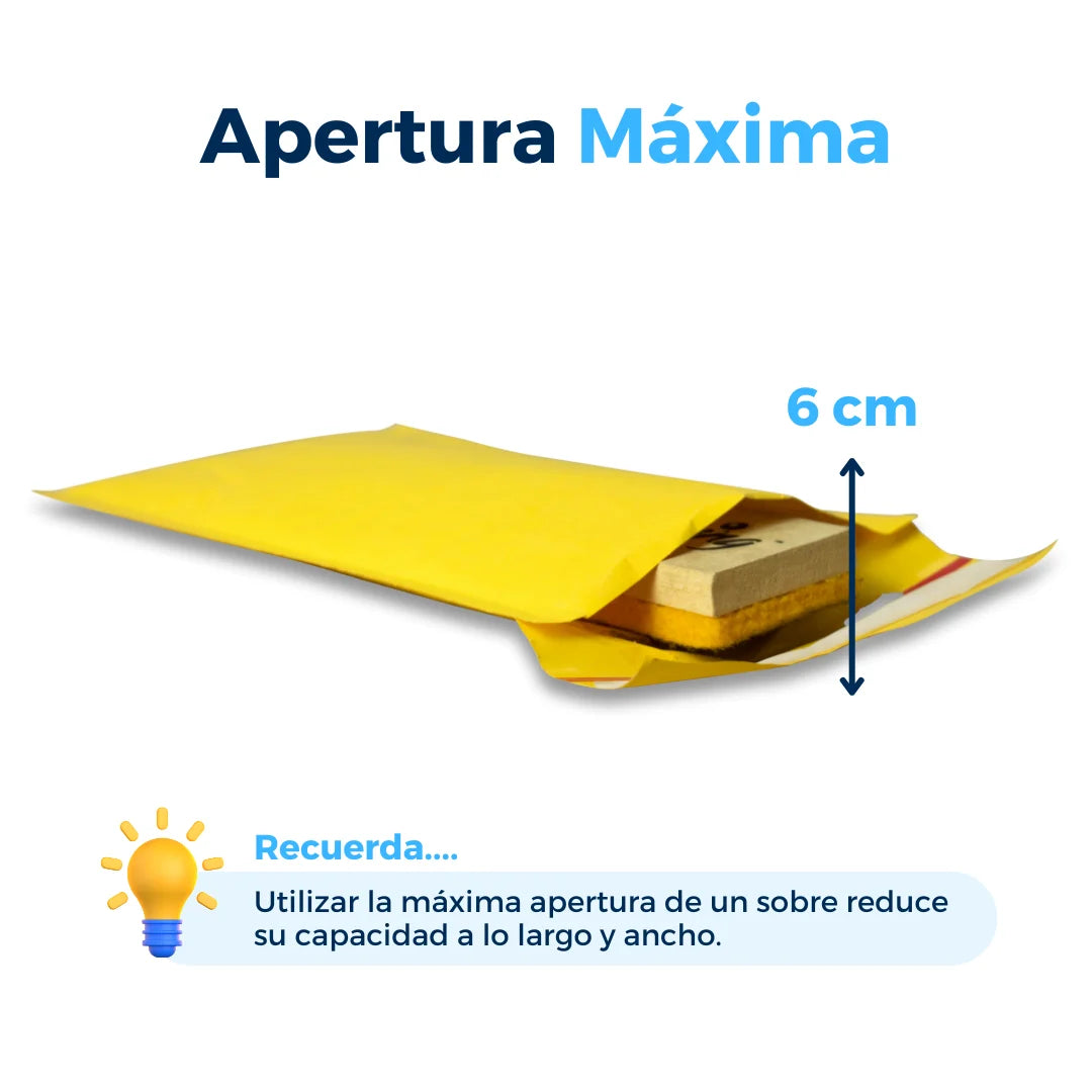 10 x 20 cm - #000 Sobres de burbujas amarillos