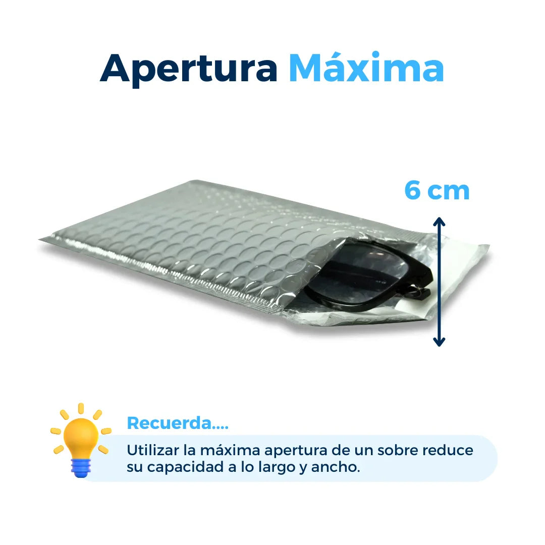 10 x 20 cm - #000 Sobres de burbujas plateados