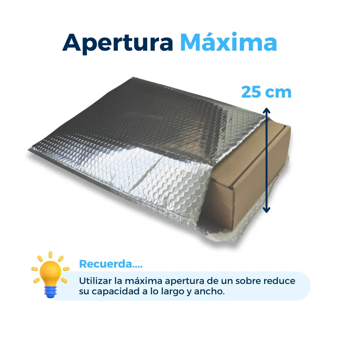 36 x 50 cm - Sobres de burbujas plateados n.° 7