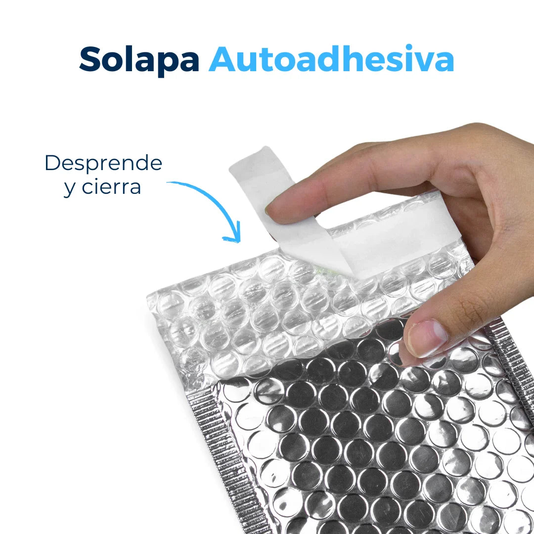 10 x 20 cm - #000 Sobres de burbujas plateados