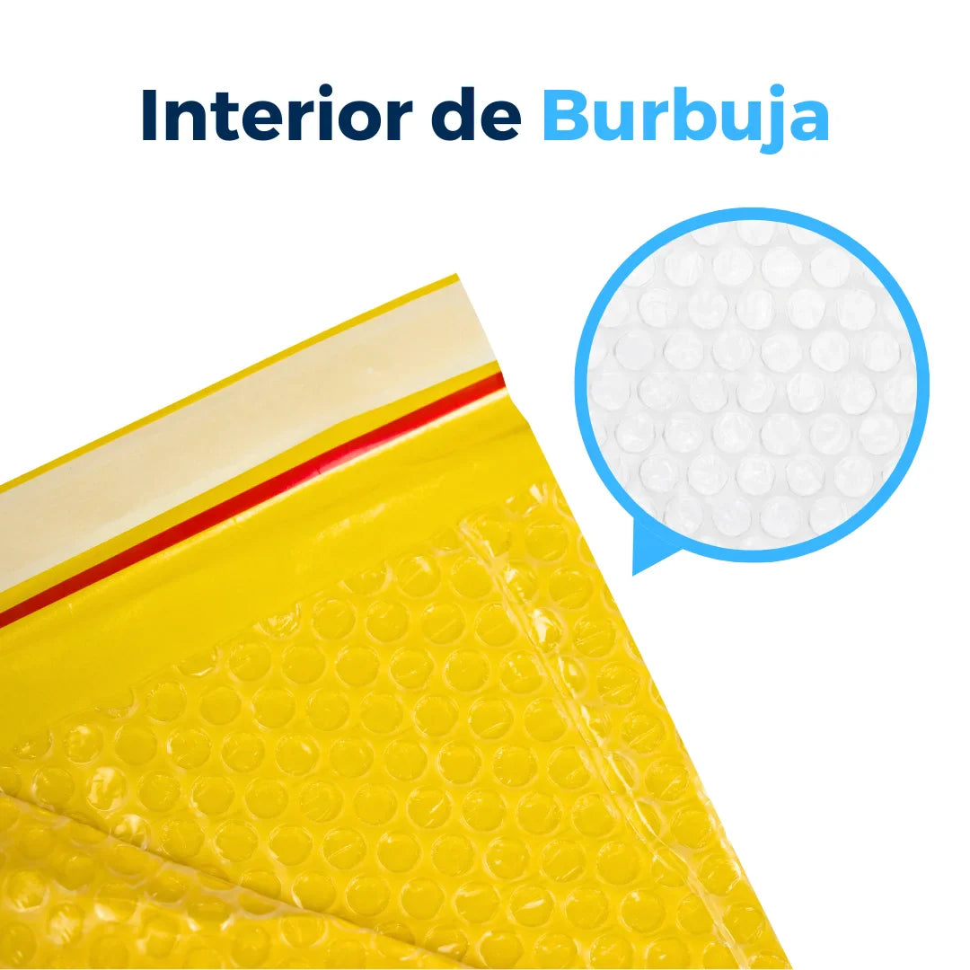 10 x 20 cm - #000 Sobres de burbujas amarillos