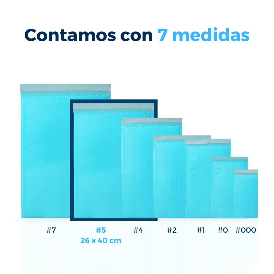 26 x 40 cm - Sobres de burbujas azules n.° 5