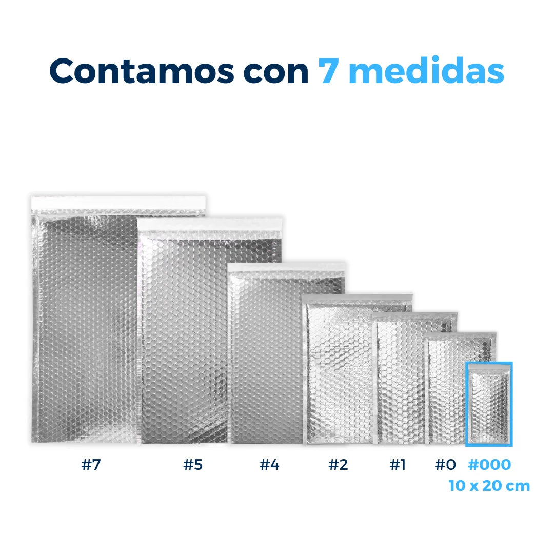 10 x 20 cm - #000 Silver Bubble Envelopes