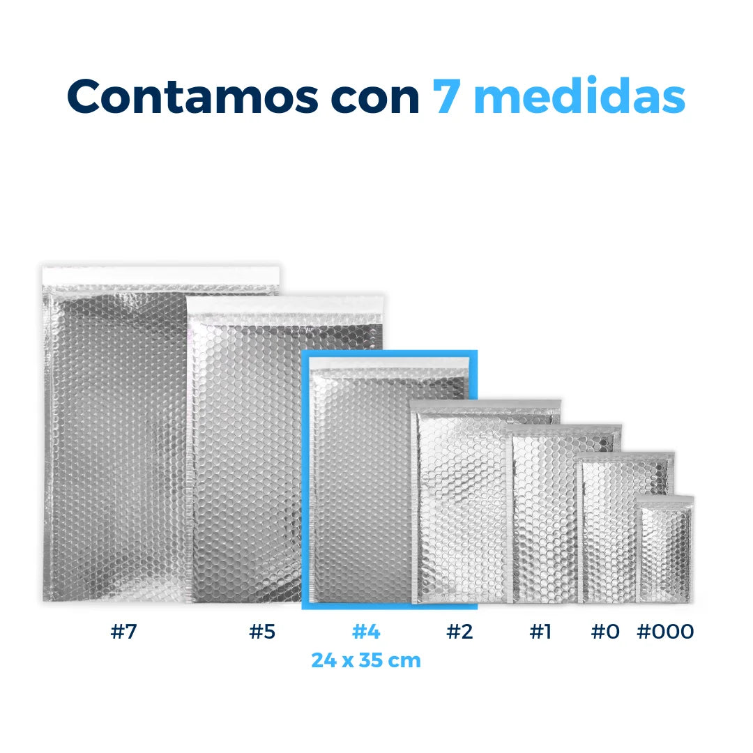 24 x 35 cm - Sobres de burbujas plateados n.° 4