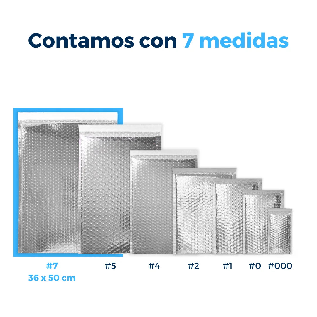 36 x 50 cm - Sobres de burbujas plateados n.° 7
