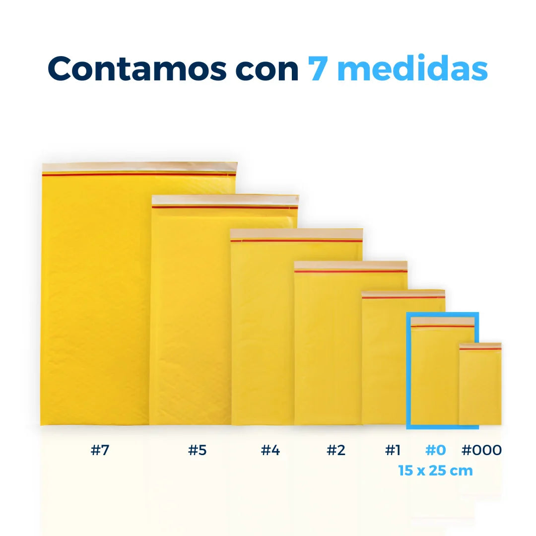 15 x 25 cm - #0 Yellow Bubble Envelopes