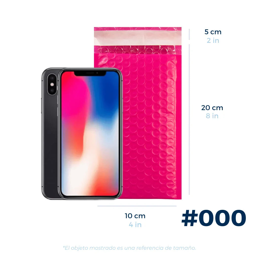 10 x 20 cm - #000 Pink Bubble Envelopes