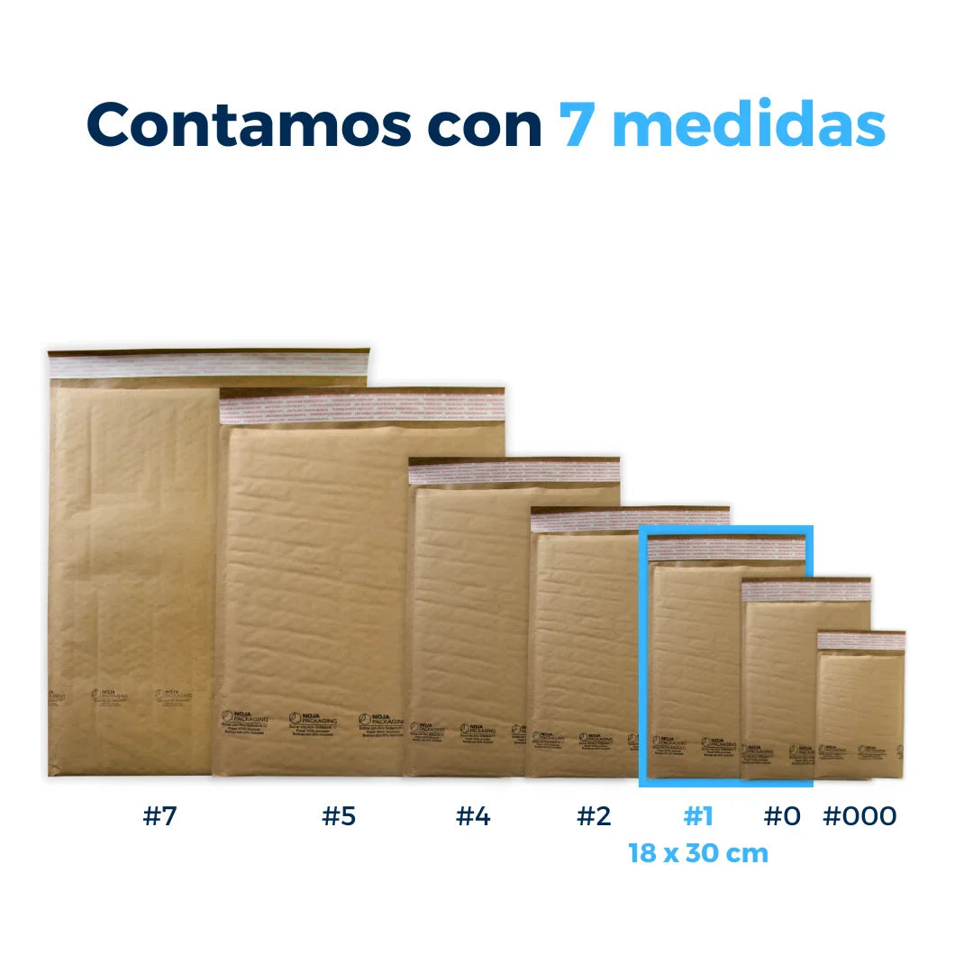 Sobres de burbujas Kraft n.° 1 de 18 x 30 cm
