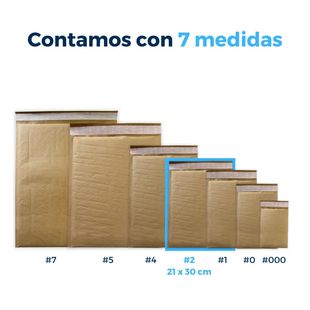 Sobres de burbujas Kraft n.° 2 de 21 x 30 cm