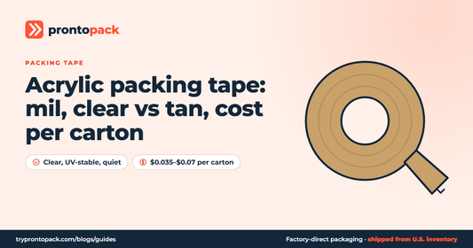Acrylic packing tape: mil, clear vs tan, cost per carton: ProntoPack packaging guide