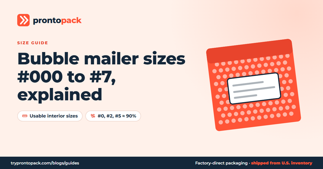 Bubble mailer sizes #000 to #7, explained: ProntoPack packaging guide