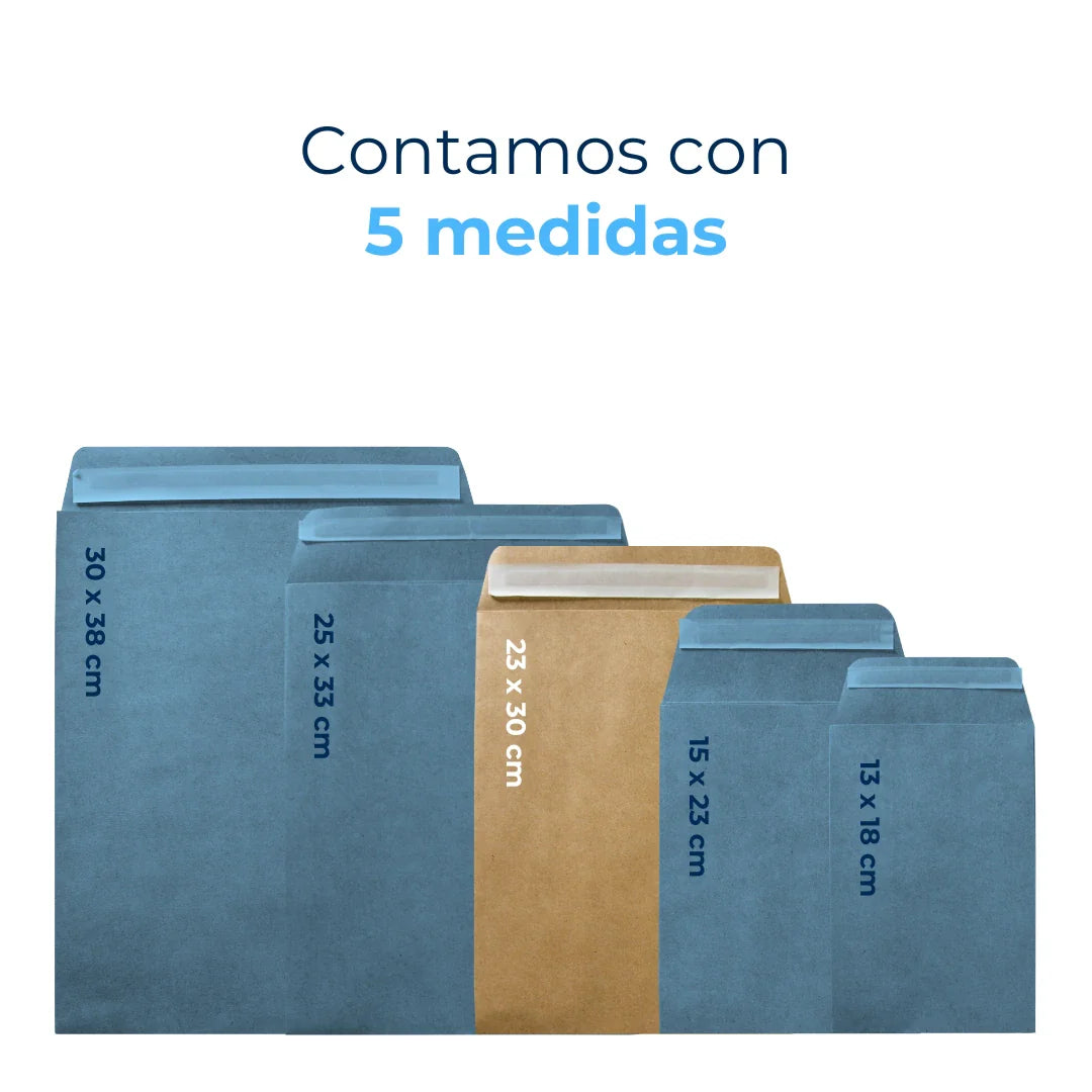 Bolsas de envío de papel con fuelle n.° 3 de 23 x 30 cm y soporte guía