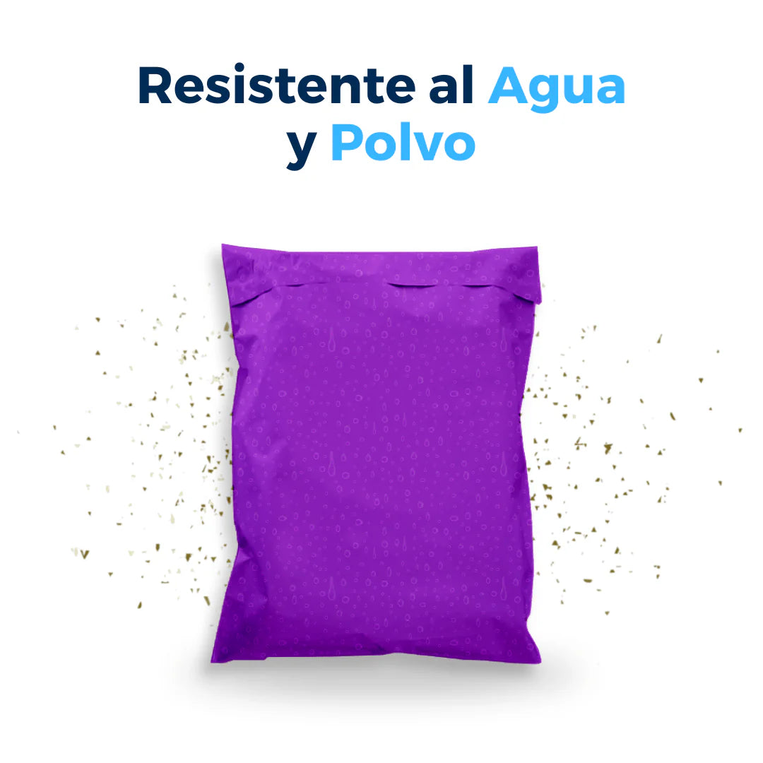 Bolsas de envío moradas con soporte para guía, 25 x 33 cm