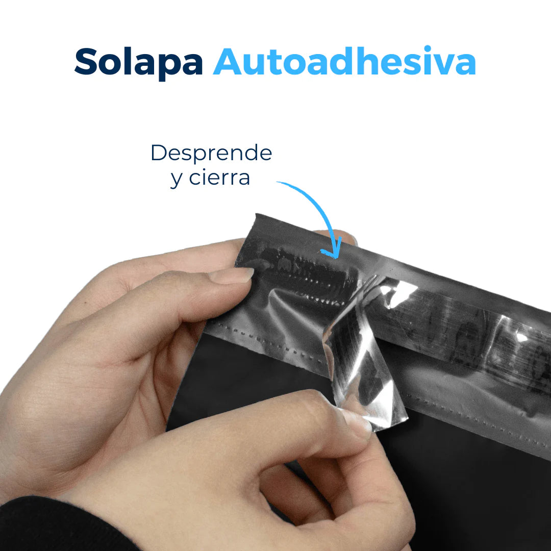 Bolsas de envío negras con soporte para guía, 19 x 26 cm