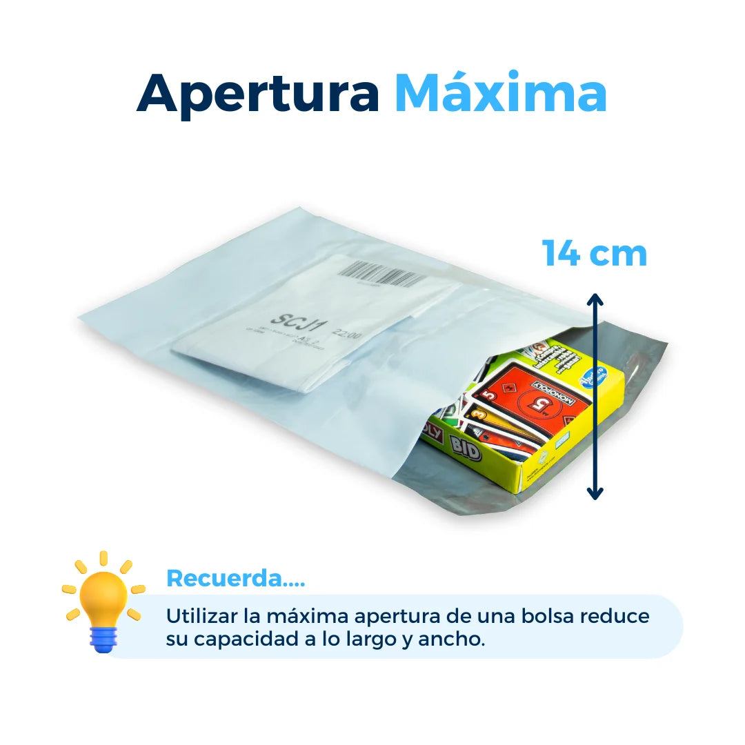 19 x 26 cm - Bolsas de envío con soporte de guía