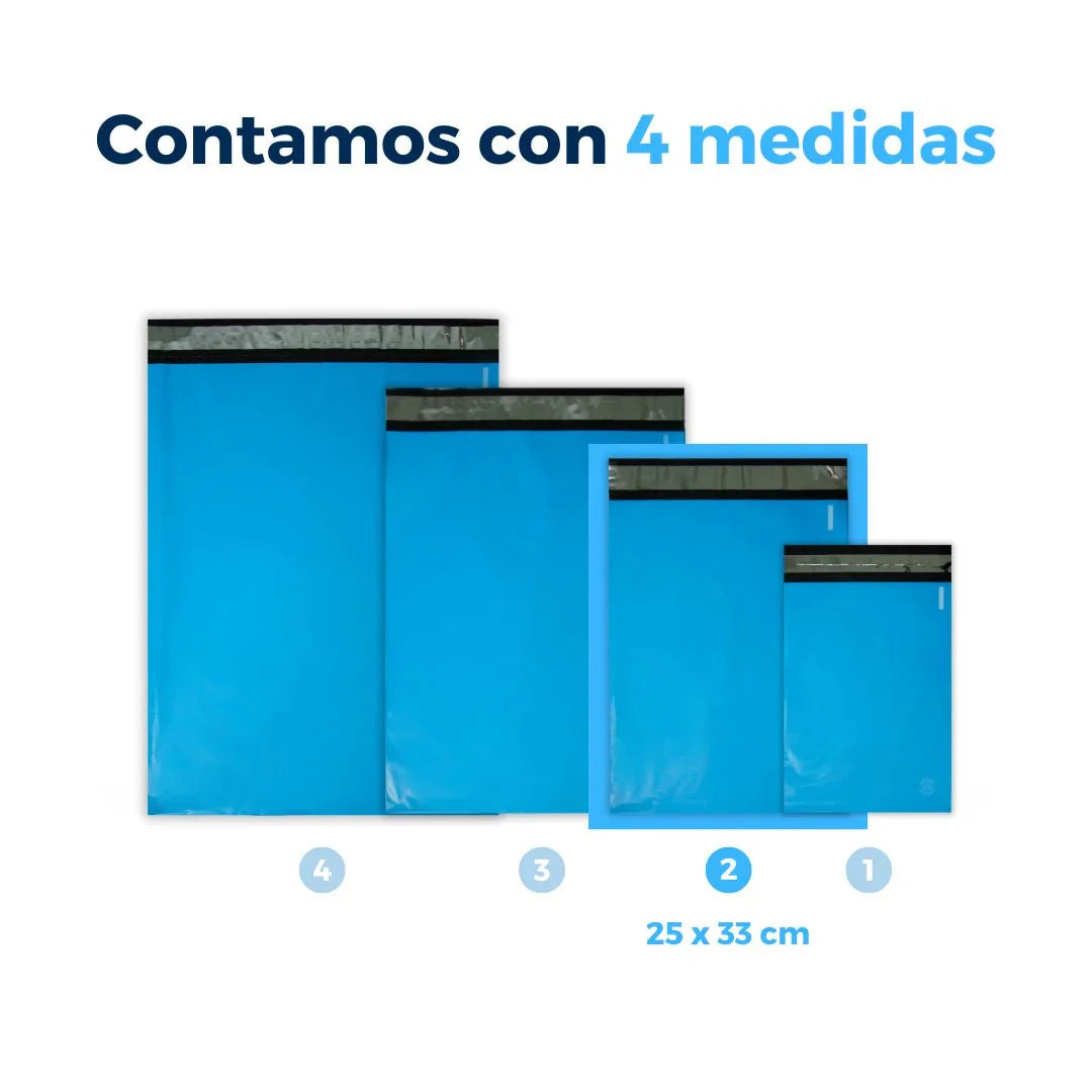 25 x 33 cm - Blue Shipping Bags with Guide Holder