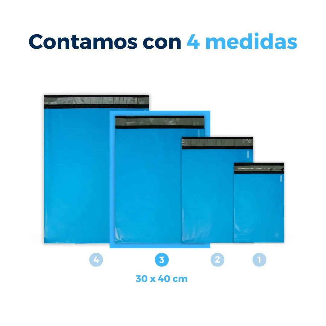 Bolsas de envío azules de 30 x 40 cm