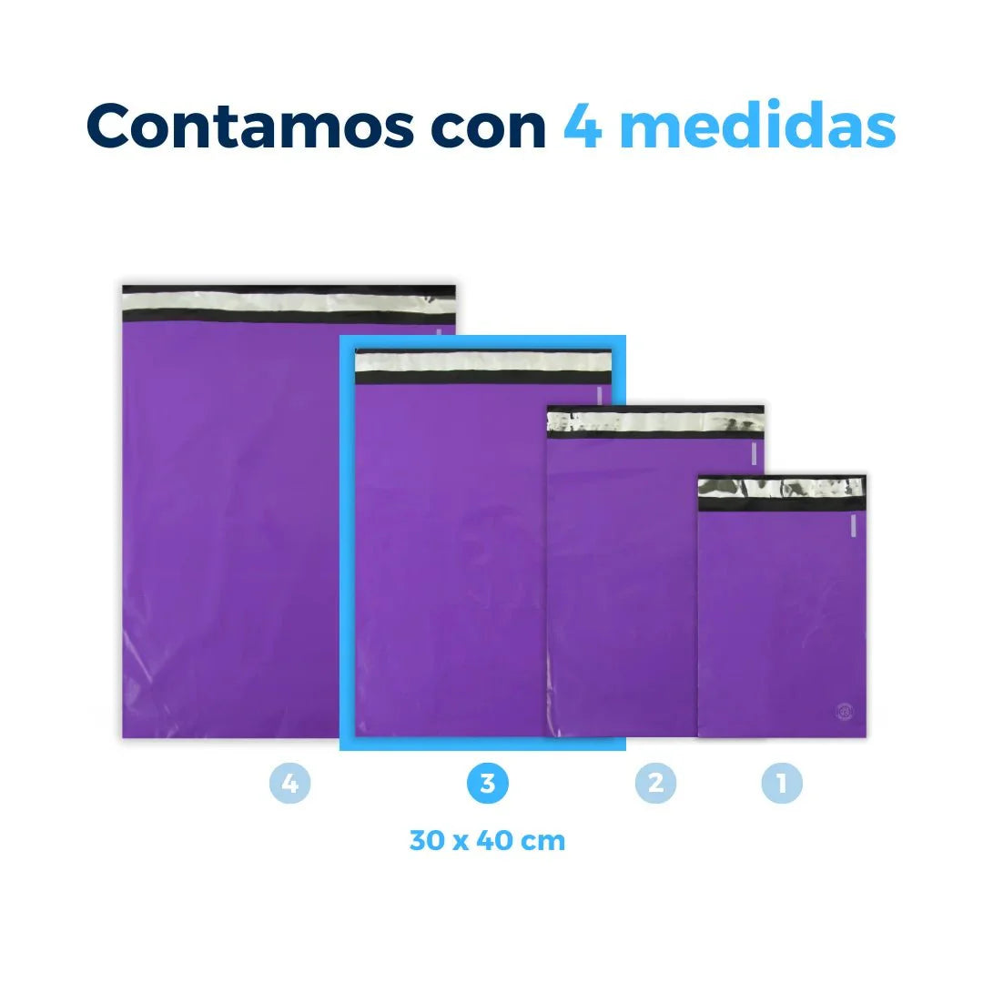 Bolsas de envío moradas de 30 x 40 cm