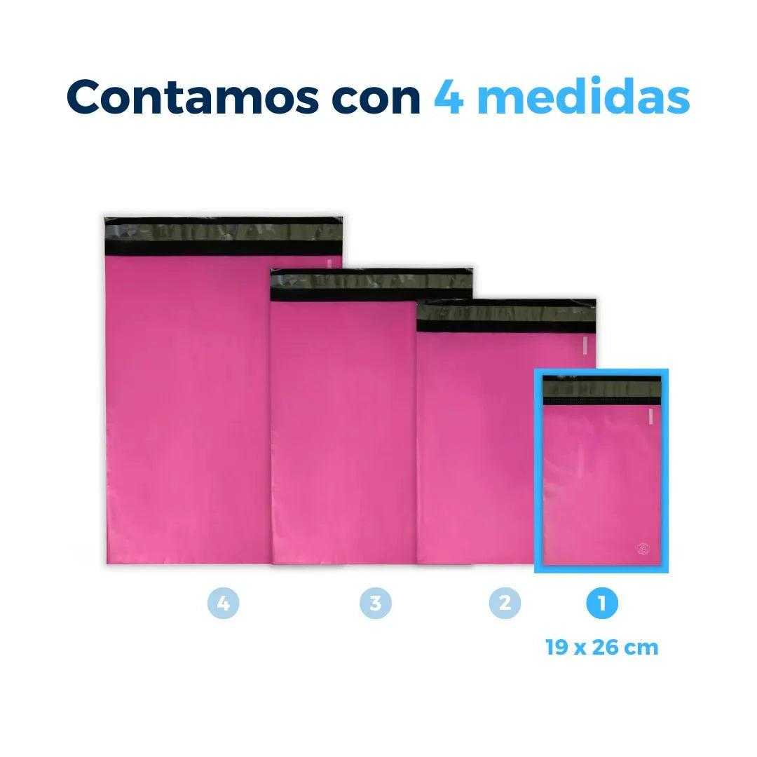 7.5 x 10 in - Pink Shipping Bags with Guide Holder