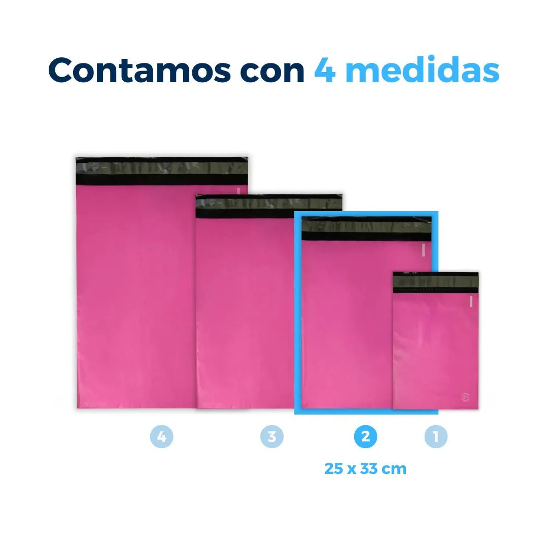 10 x 13 in - Pink Shipping Bags with Guide Holder