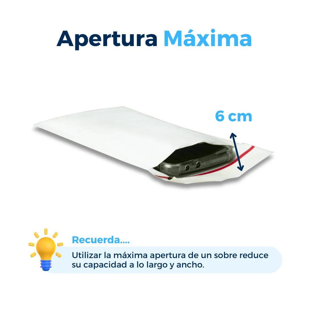 10 x 20 cm - #000 Sobres de burbujas blancos