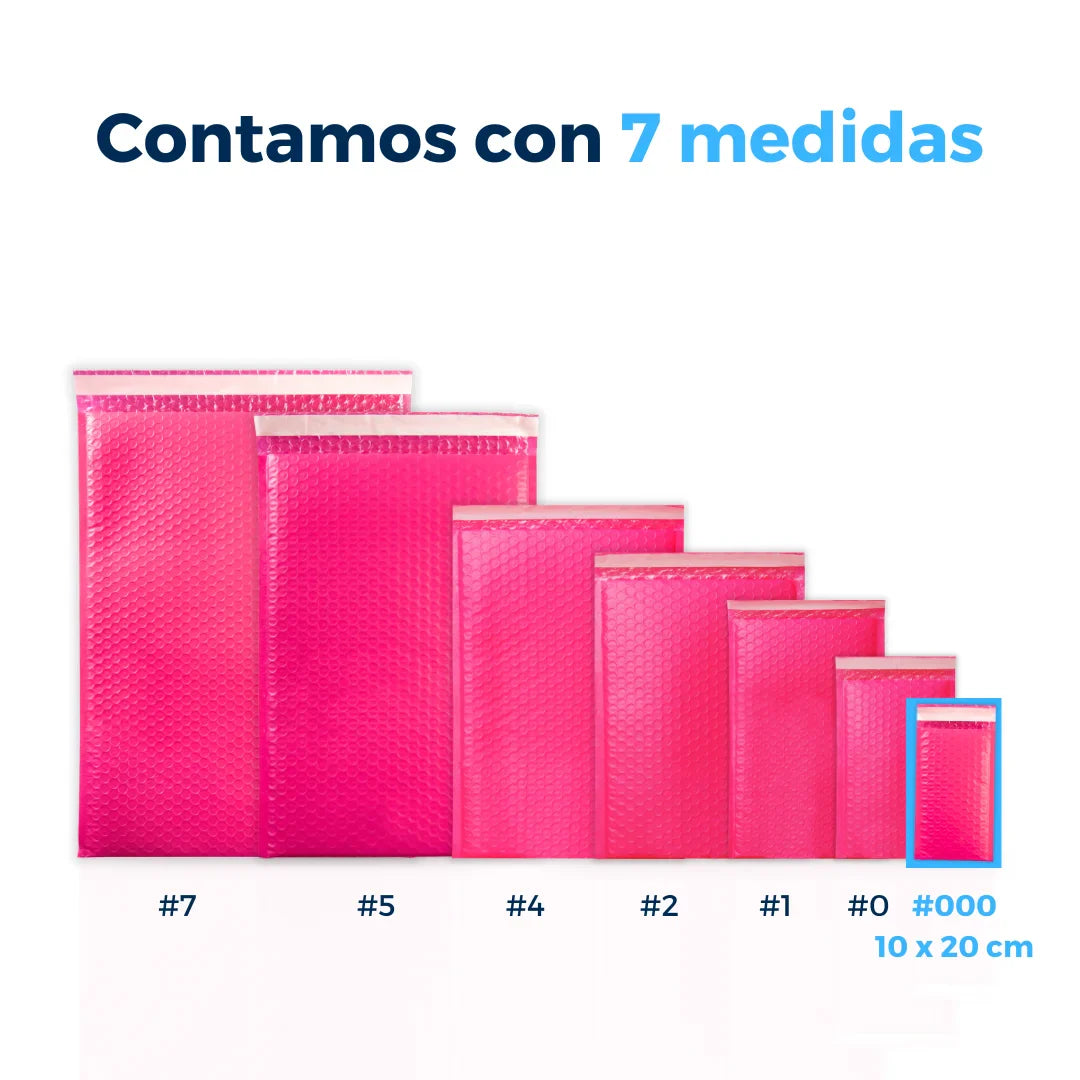 10 x 20 cm - #000 Pink Bubble Envelopes